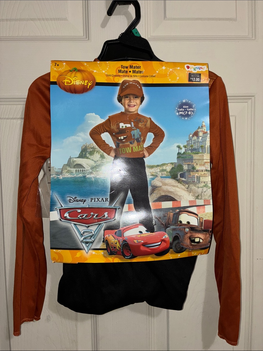 Target Disney Cars Tow Mater Brown and Black Costume Top with Hat Size Med 7/8